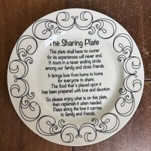 Home Essentials The Sharing‎ Plate Decorative Gift Tradition 10.5 Inch Plate